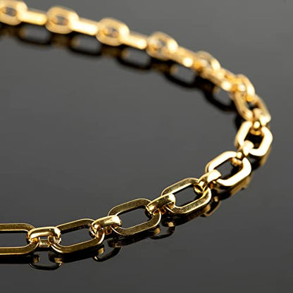 UMAOKANG Gold Plated Necklace Chains for Jewelry Making, 304 Stainless Steel Paperclip Chain Bulk with Lobster Clasps and Open Jump Rings Jewelry DIY Supplies - color: Gold Rolo