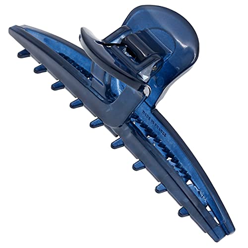 Camila Paris CP3226 French Hair Clip for Women, Narrow, Strong Hold Grip Double Teeth Girls Hair Claw Clips Jaw, Fashion Durable Styling Hair Accessories for Women, Made in France - color: Blue 4"