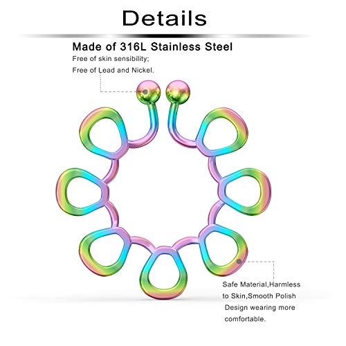 Hearts/Crystal Tribal Floral/Flower Clip On Non Piercing Nipplerings Women Stainless Steel Fake Nipple Rings Piercing Jewelry 3 Pairs