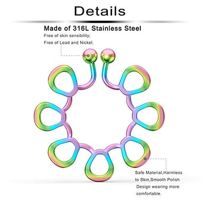 Hearts/Crystal Tribal Floral/Flower Clip On Non Piercing Nipplerings Women Stainless Steel Fake Nipple Rings Piercing Jewelry 3 Pairs