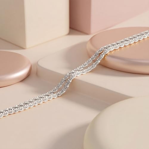 Dainty Layered Ankle Bracelets for Women Waterproof, 14K Gold/Silver Plated Anklets Beaded Satellite Chain Ankle Bracelet Set Trendy Beach Summer Fashion Jewelry Gift - style: Style 2-Silver