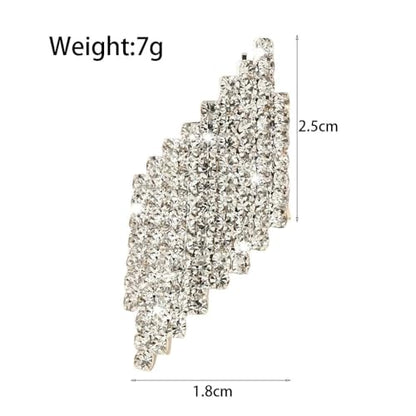 Sparkling Silver Rhombus Rhinestone Knuckle Ring for Women, Adjustable Geometric Crystal Open Finger Ring Minimalist Statement Jewelry Prom Gifts