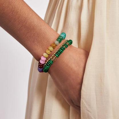 KissYan Beaded Bracelets for Women, Natural Gemstone Boho Bracelet | Colorful Handmade Stone Bead Bracelet for Summer Beach Wear, Dopamine Jewelry Gifts - style: 03-Mystery
