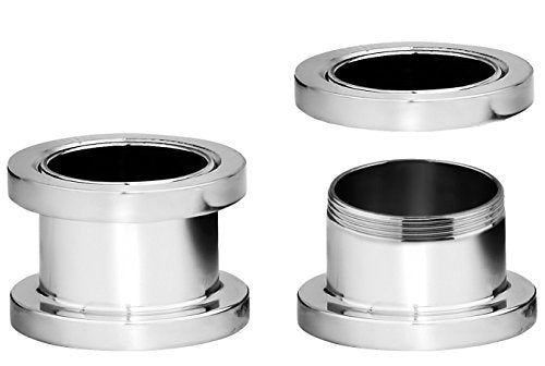 Forbidden Body Jewelry 1.2mm - 16mm Surgical Steel Ear Gauges Screw Fit Tunnels, Tunnel Plug Earrings Sold as a Pair - style: 11mm (7/16 Inch)