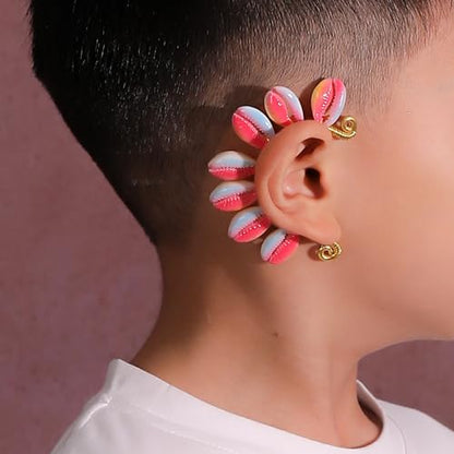 Wellike Gold Ear Cuffs For Women Non Piercing Single Clip On Earrings 18k Gold/Silver Plated Handmade Cuff Earrings Hypoallergenic Waterdrop Cowrie Shell Jewelry - color: KKWE581-G