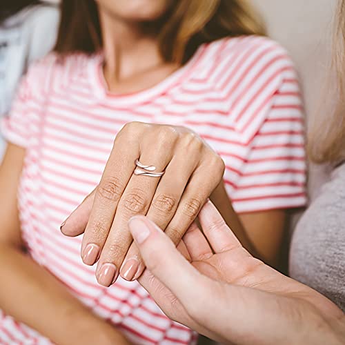 Fookduoduo 925 Sterling Silver Ring Inspirational Jewelry adjustable Wrap Open Rings for Women - style: She Believed She Could So She Did