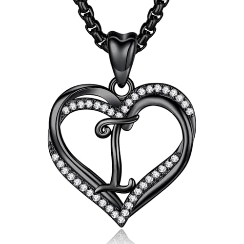 INFUSEU Unique Initial Necklaces for Women Girls Small Heart Letter Jewelry, Meaningful Personalized Gifts - style: I
