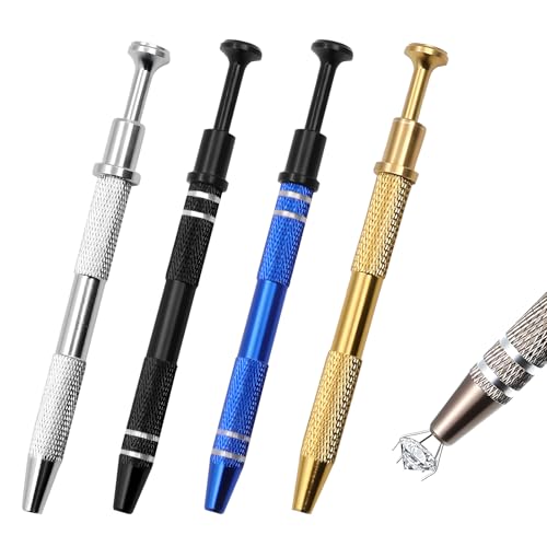 Jeweler’s Pick Up Tool Set – 4 Claw Sprinkle Pen, Piercing Ball Grabber Tool, Diamond Claw Tweezers (4pcs Stainless Steel for Jewelry, Nails, Craft, Cake Sprinkles, DIY Repair) - style: 4pcs
