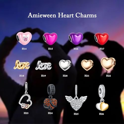 S925 Charms for Bracelets and Necklaces, Gifts for Mothers Nurses Day Graduation, for Girlfriend Family Friend, Bead Pendant, for Pandora, Silver 14K Gold Plated Enamel CZ, DIY Jewelry Making - style: 20 Silver and Gold Charms