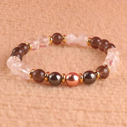 KSQS Healing Stone Bead Bracelet for Women, Natural Gemstones Balance Protection Bracelet, Spiritual Crystal Beads Bracelet Anxiety Relief with Meaning Card - color: Grounding