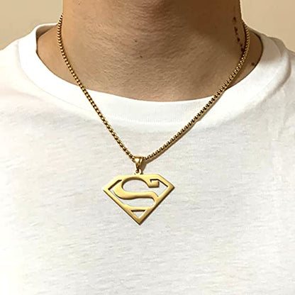 Tapp Collections Stainless Steel Superhero Pendant Necklace - color: Stainless Steel Chain / Gold Color