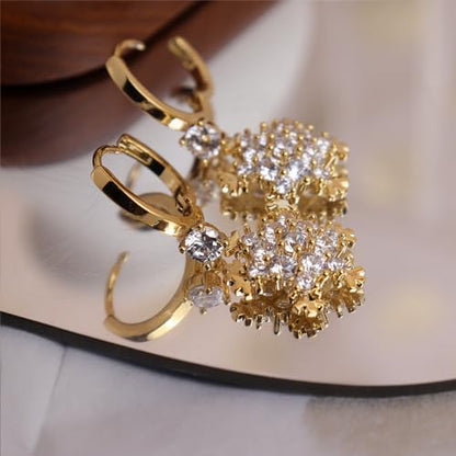 Jean Beau Drop Hoop Earrings for Women, Fasion Jewelry Gift - color: White Snow