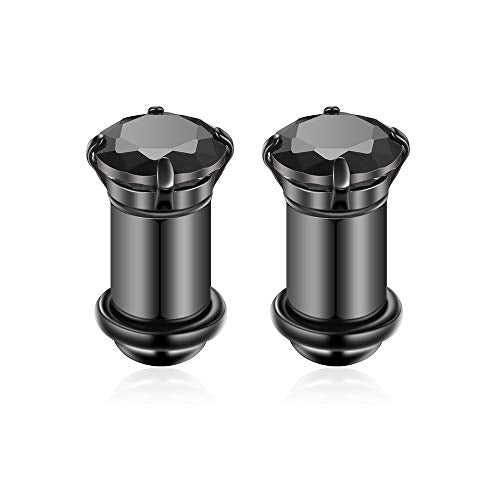 2/4/6/8 Gauge Earrrings Plugs Tunnels Gauges for Ears - color: black4mm