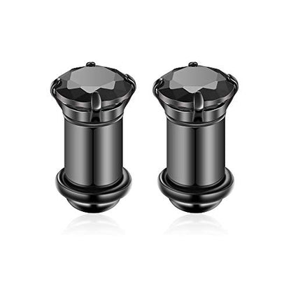 2/4/6/8 Gauge Earrrings Plugs Tunnels Gauges for Ears - color: black4mm