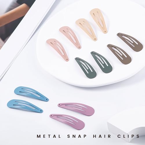 48 PCS Small Metal Barrettes For Women Non Slip Water Drop Snap Clips For Thick Thin Fine Hair Classic Accessories,Pink Blue Green,1.97 x 0.5 In - color: Pink Blue Green