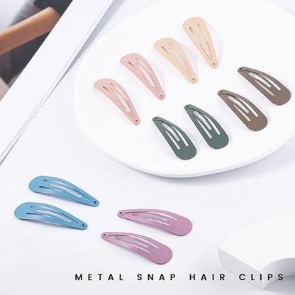 48 PCS Small Metal Barrettes For Women Non Slip Water Drop Snap Clips For Thick Thin Fine Hair Classic Accessories,Pink Blue Green,1.97 x 0.5 In - color: Pink Blue Green