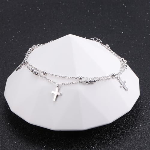 Anklet for Women S925 Sterling Silver Adjustable Foot Plus Ankle Bracelet - style: Anklet2