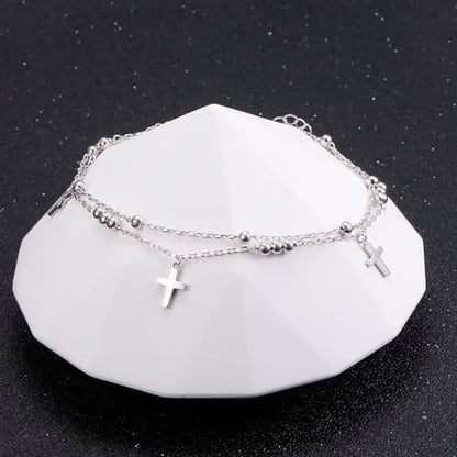 Anklet for Women S925 Sterling Silver Adjustable Foot Plus Ankle Bracelet - style: Anklet2