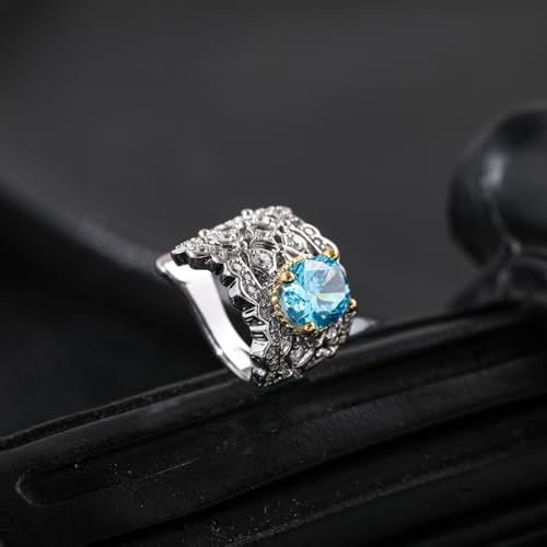 Ear Cuff for Women,Non Piercing Huggie Ear Cuff Earrings | Non Piercing Vintage Adjustable Ear Cuff Earrings Clip On Cartilage Ear Jewelry - style: Blue Topaz