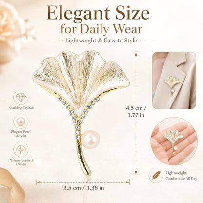 Brooch Pin for Women Rhinestone Peacock Crystal Delicate Animal Brooch Lapel Pins Girls Fashion Jewelry Gift for Christmas Brooch Birthday Jewelry Gift - style: silver Ginkgo