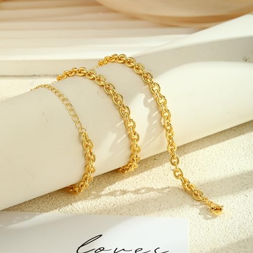 Gold Necklace For Women, Layered 14K Real Gold Plated Necklaces For Women,Dainty Gold Paperclip Chain Tear Circle CZ Pendant Necklace Stack,Trendy Gold Jewelry Set Gifts - style: Small Paperclip-Gold