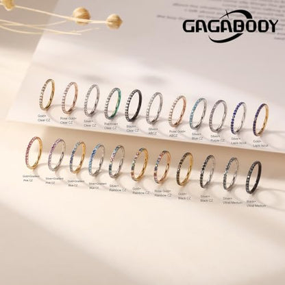 GAGABODY Surgical Steel Hypoallergenic Nose Ring Earring CZ Hoop for Unisex | Hinged Seamless Clasp,Used in Nostril,Septum,Lip,Eyebrow,Nipple and All Ear Piercings.22G to 12G,Inner Diameter 5mm to 14mm - color: Style1:Silver+Clear CZ, size: 14G-8mm