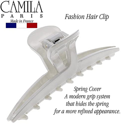 Camila Paris CP3227 French Hair Clip for Women, Narrow, Strong Hold Grip Double Teeth Girls Hair Claw Clips Jaw, Fashion Durable Styling Hair Accessories for Women, Made in France - color: Gray 4"