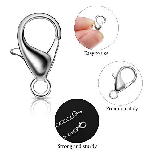 600 Pieces Lobster Clasps and Open Jump Rings Set Lobster Claw Clasps and Closures for Jewelry Making and Bracelets Bracelet Hooks Jewelry Clips(Gold, Silver) - color: Gold, Silver