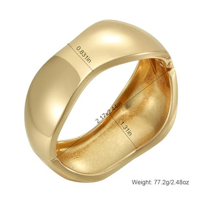 YMBYCM Gold Chunky Bangle Bracelets for Women | Trendy Wide Chunky Cuff Bracelets Wrap Bracelet Fashion Jewelry Accessories - color: D-G