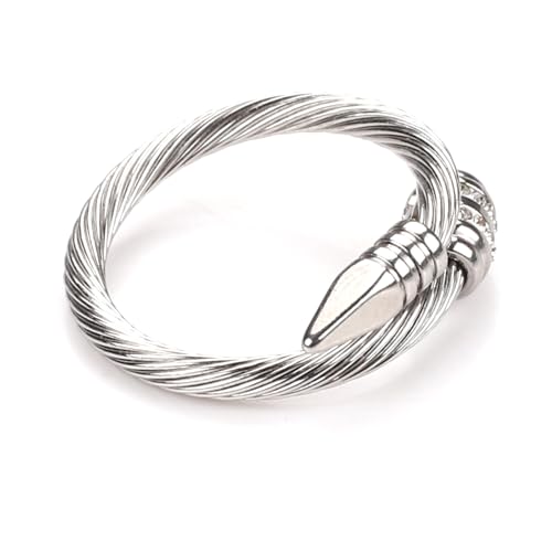 Dorriss Ring for Women Adjustable Cable Nail Rings Open Stackable Jewelry - color: B-Silver