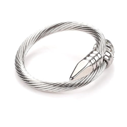 Dorriss Ring for Women Adjustable Cable Nail Rings Open Stackable Jewelry - color: B-Silver