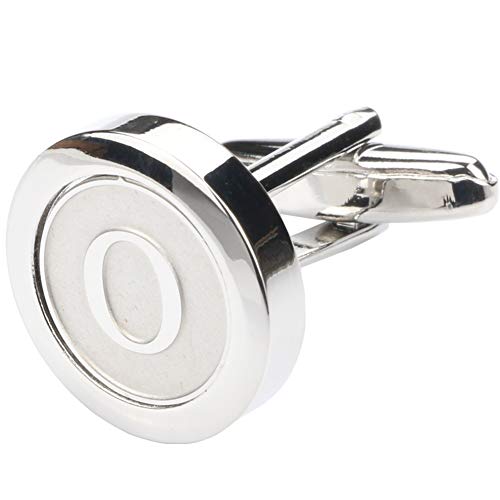 Mens Classic Stainless Steel Initial Cufflinks 26 Alphabet Initial Letter Cufflinks Business Wedding Shirts A-Z - style: O