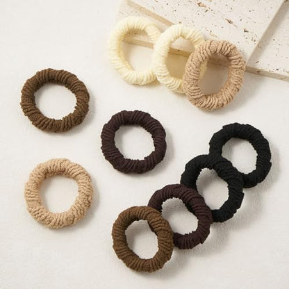 QIUTIMIY 10 Pcs No Damage Hair Ties Thick Hair Elastic Rubber Bands Hair Accessories Scrunchies Seamless for Women - color: Style 10