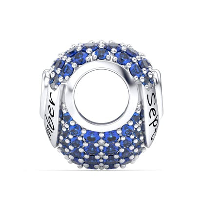 Birthstone Charms Love Heart Openwork Bead Charm for Women Bracelets and Necklaces 925 Sterling Silver with 5A Cubic Zirconia,Jewelry Gifts Women - color: September Birthstone Charms
