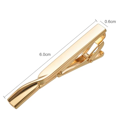 Yoursfs Black Matte Skinny Tie Clips For Men Classic Shiny Tie Bars Stainless Steel Personalized Tie Clip Suitable for Wedding Anniversary Business - style: Skinny Gold Tie Clips