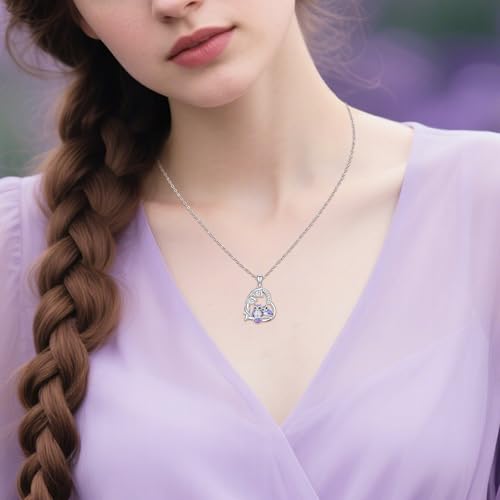 Heart Animal Necklace 925 Sterling Silver Cute Animal Pendant Jewelry Birthday Gifts for Women Girlfriend Mom Animal Lovers - style: 5-2 Owl