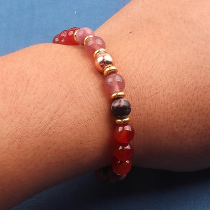 KSQS Healing Stone Bead Bracelet for Women, Natural Gemstones Balance Protection Bracelet, Spiritual Crystal Beads Bracelet Anxiety Relief with Meaning Card - color: Be Yourself