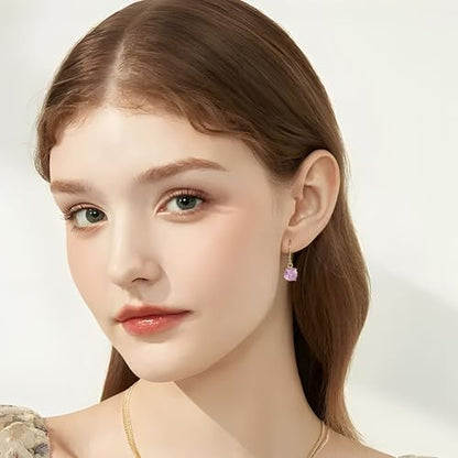 Multicolor Crystal Dangle Studs Earrings Set for Women 925 Silver Hypoallergenic Dangle Earrings Leverback Drop Earring Fashion Cubic Zirconia Leverback Stud Earring Sets Trendy Cubic Zirconia Jewelry Gifts for Women - style: 12-G