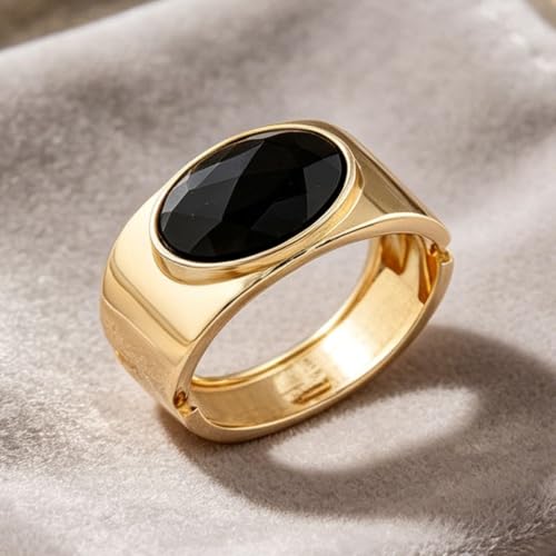 YBMYCM Gold Chunky Bangle Bracelets with Acrylic Inlay for Women Trendy Wide Chunky Cuff Bracelets Hammered Irregular Wrist Cuff Wrap Bracelet - style: Gold black