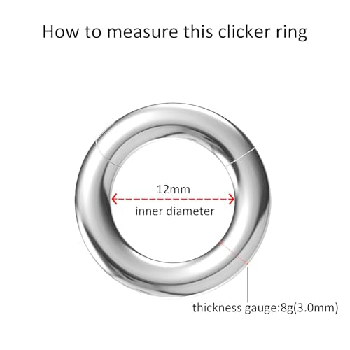4G/6G/8G/10G/12G/14G/16G/18G/20G Hypoallergenic Nose Hoop Rings Steel Hinged Clicker Segment Gold/Rose Gold/Black/Pink Color - style: 1pc: 8g×12mm Silver-tone