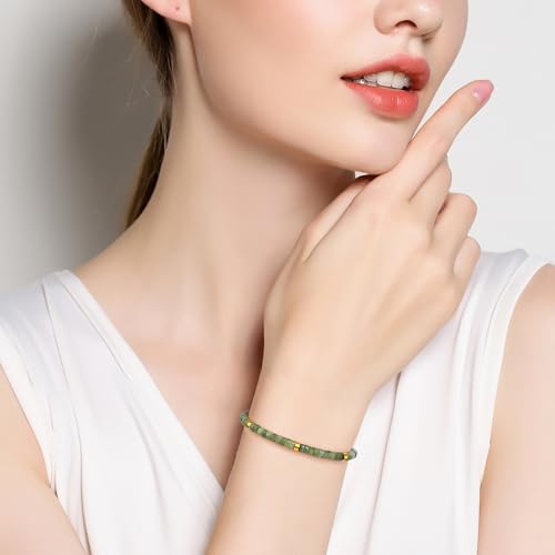 JoycuFF Gifts for Women Inspirational Gifts for Teen Healing Natural Stone Bracelets for Women Friends Sister - style: Always remember-Jade Nephrite