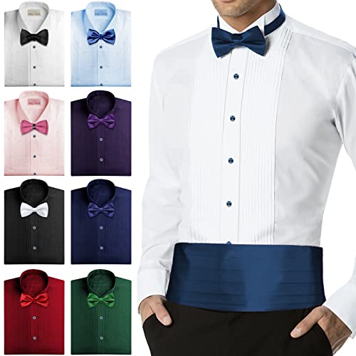 HAWSON Crystal Shirt Studs for Men's Tuxedo Shirt, Tuxedo Buttons for Birthday Wedding Party Christmas. - color: Dark Blue