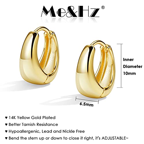 Me&Hz Gold Huggie Earrings Small Huggie Hoop Earrings for Women 14K Gold Plated Hypoallergenic Cubic Zirconia Huggies Mini Silver Hoop Earring for Women - color: Teardrop,Gold