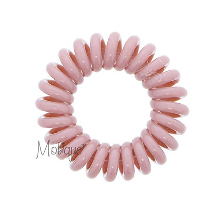 Small Coil Hair Ties For Girls - Set of 6 Tan - color: Tan