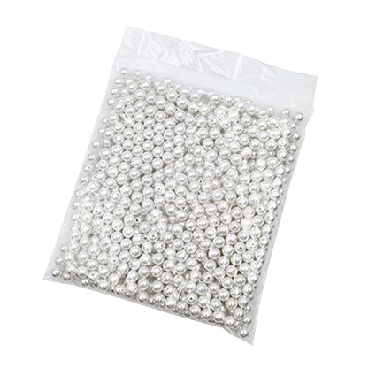 INSPIRELLE 600pcs 10mm White Art Faux Pearl Beads ABS Round Loose Spacer | for DIY Craft Necklaces Bracelets Jewelry Making - color: White, size: 10mm