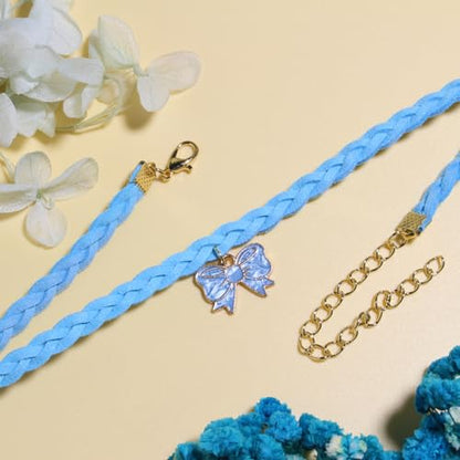 Nova&Aria Chokers Set For Women Heart Choker Necklaces Flower Pendant Velvet Cute Pink Turquoise Blue White Black Choker Necklace Christmas Colorful Lace Chokers - color: Light Blue