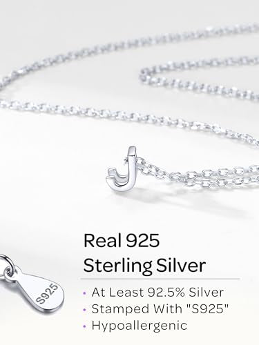 ChicSilver 925 Sterling Silver Initial Necklace for Women Dainty Letter Jewelry Personalized Gift - style: 18.R