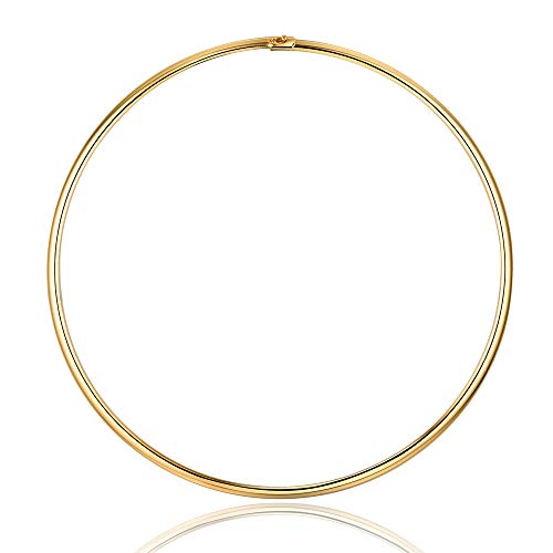 Women's Statement Choker Necklace Exquisite Round Collar Necklace Jewelry In High Polished Round Thin Choker Necklace Jewelry - color: Gold Ball Clasp