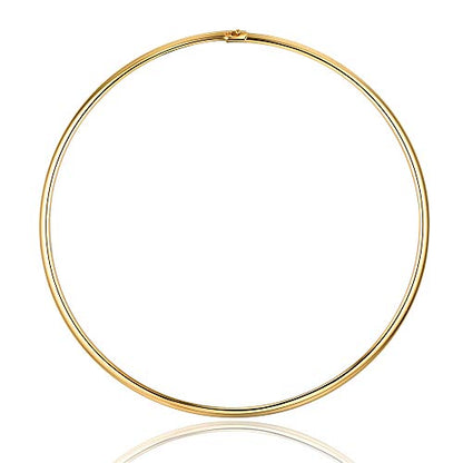 Women's Statement Choker Necklace Exquisite Round Collar Necklace Jewelry In High Polished Round Thin Choker Necklace Jewelry - color: Gold Ball Clasp