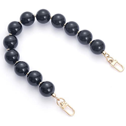 AUMEY Handbag Chain Straps Acrylic Purse Chain Strap Fashionable Replacement Purse Clutches Handles for Purse Handbags DIY Crafts, 15 inch of Each (YZL02-Black) - color: Yzl02-black